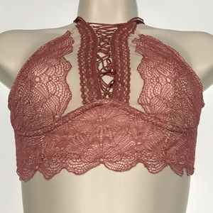 Victoria Secret Begonia Floral Lace Bralette S NWT